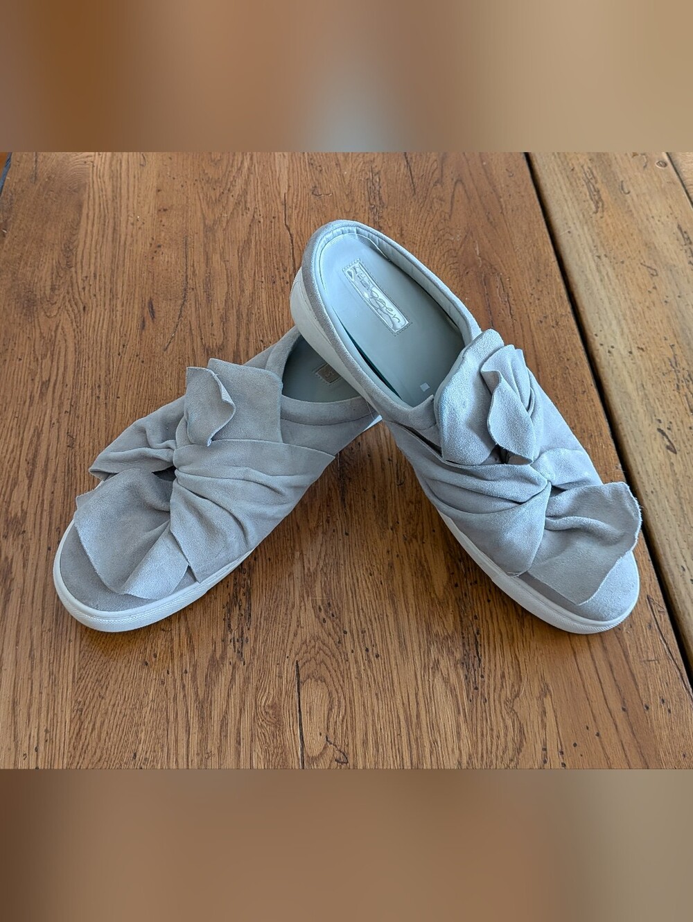 Halogen Slip-On Knot Suede Sneaker mules - Light Gray
